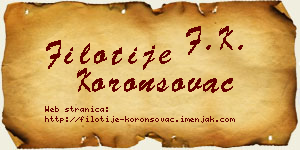 Filotije Koronsovac vizit kartica